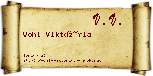 Vohl Viktória névjegykártya