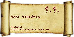 Vohl Viktória névjegykártya